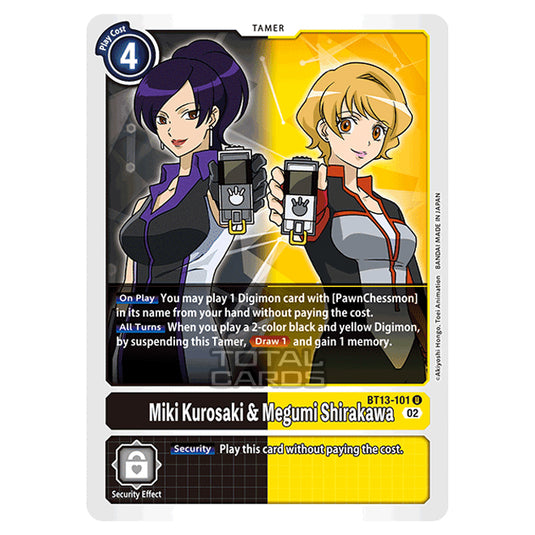 Digimon Card Game - BT-13 - Versus Royal Knights - Miki Kurosaki & Megumi Shirakawa - (Uncommon) - BT13-101