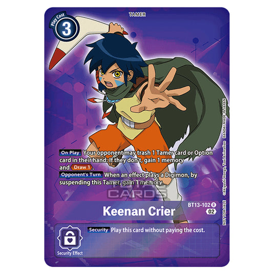 Digimon Card Game - BT-13 - Versus Royal Knights - Keenan Crier - (Alternative Art) - BT13-102a