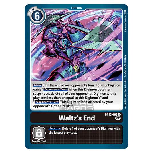 Digimon Card Game - BT-13 - Versus Royal Knights - Waltz's End - (Uncommon) - BT13-108