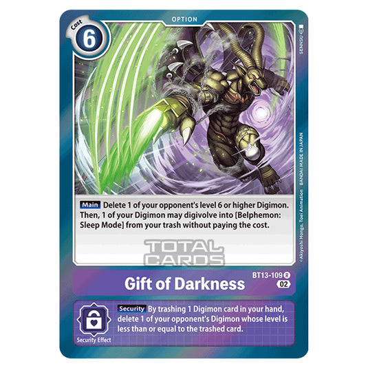 Digimon Card Game - BT-13 - Versus Royal Knights - Gift of Darkness - (Rare) - BT13-109