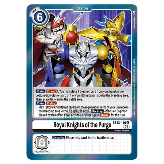 Digimon Card Game - BT-13 - Versus Royal Knights - Royal Knights of the Purge - (Rare) - BT13-110