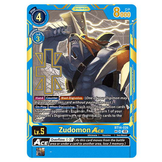 Digimon Card Game - BT15 - Exceed Apocalypse - Zudomon ACE - (Alternative Art) - BT14-026a