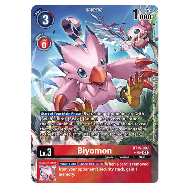 digimon card game bird digimon Digimon Card Game - BT15 - Exceed Apocalypse - Biyomon - (Alternative Art)