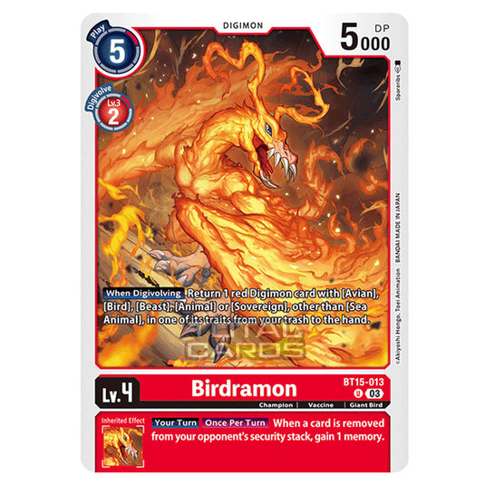 Digimon Card Game - BT15 - Exceed Apocalypse - Birdramon - (Uncommon) - BT15-013