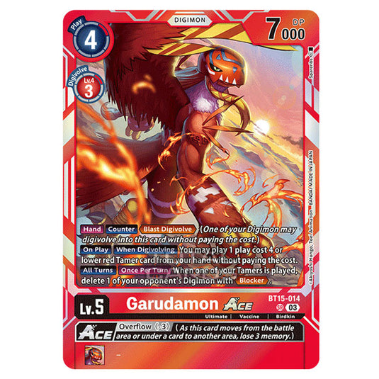 Digimon Card Game - BT15 - Exceed Apocalypse - Garudamon ACE - (Super Rare) - BT15-014