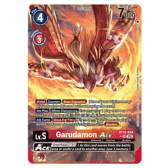 Digimon Card Game - BT15 - Exceed Apocalypse - Garudamon ACE - (Alternative Art) - BT15-014a