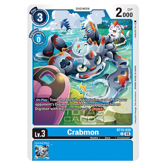 Digimon Card Game - BT15 - Exceed Apocalypse - Crabmon - (Common) - BT15-019