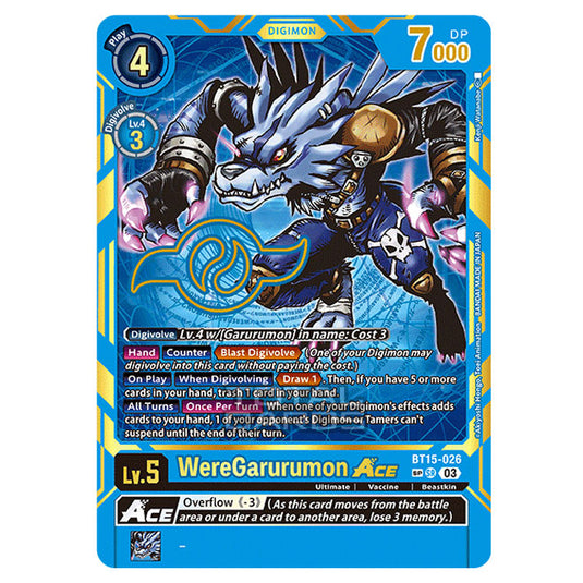 Digimon Card Game - BT15 - Exceed Apocalypse - WereGarurumon ACE - (Alternative Art) - BT15-026b