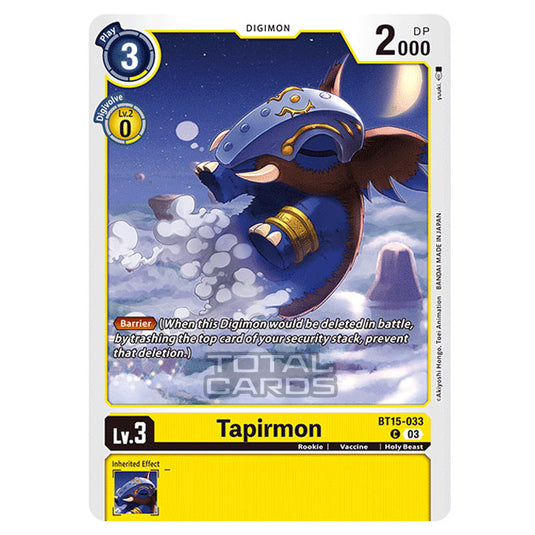 Digimon Card Game - BT15 - Exceed Apocalypse - Tapirmon - (Common) - BT15-033