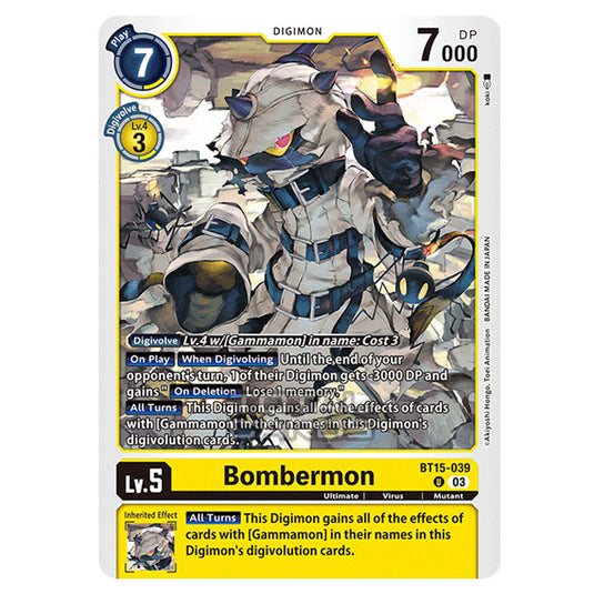 Digimon Card Game - BT15 - Exceed Apocalypse - Bombermon - (Uncommon) - BT15-039