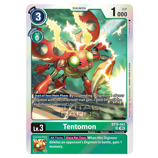 Digimon Card Game - BT15 - Exceed Apocalypse - Tentomon - (Super Rare) - BT15-043