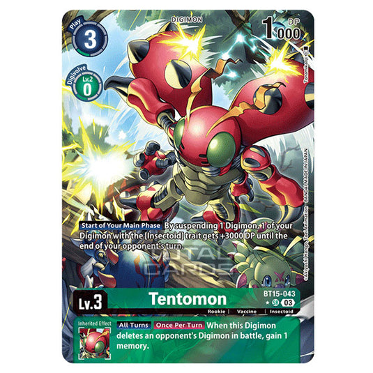 Digimon Card Game - BT15 - Exceed Apocalypse - Tentomon - (Alternative Art) - BT15-043a