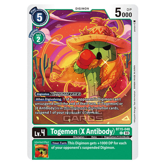 Digimon Card Game - BT15 - Exceed Apocalypse - Togemon (X Antibody) - (Common) - BT15-048