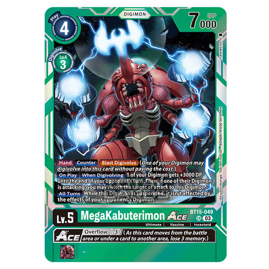 Digimon Card Game - BT15 - Exceed Apocalypse - MegaKabuterimon ACE - (Super Rare) - BT15-049