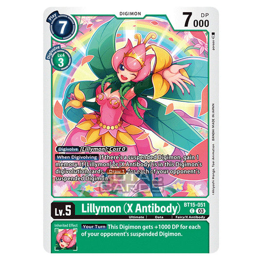 Digimon Card Game - BT15 - Exceed Apocalypse - Lillymon (X Antibody) - (Common) - BT15-051