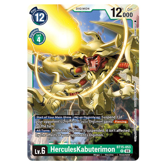 Digimon Card Game - BT15 - Exceed Apocalypse - HerculesKabuterimon - (Rare) - BT15-053