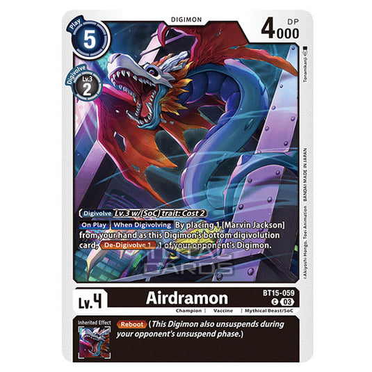 Digimon Card Game - BT15 - Exceed Apocalypse - Airdramon - (Common) - BT15-059