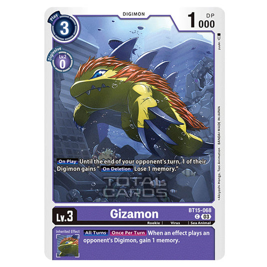 Digimon Card Game - BT15 - Exceed Apocalypse - Gizamon - (Common) - BT15-068