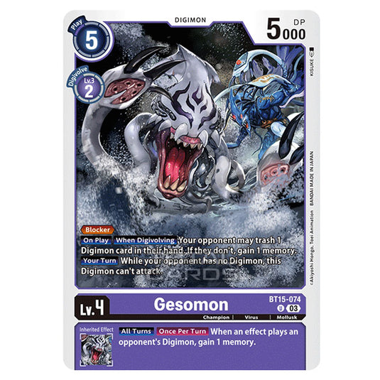 Digimon Card Game - BT15 - Exceed Apocalypse - Gesomon - (Uncommon) - BT15-074