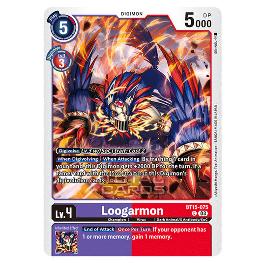 Digimon Card Game - BT15 - Exceed Apocalypse - Loogarmon - (Common) - BT15-075