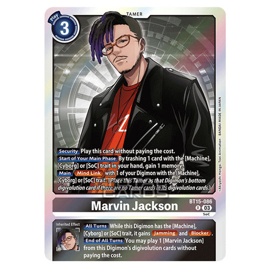 Digimon Card Game - BT15 - Exceed Apocalypse - Marvin Jackson - (Rare) - BT15-086