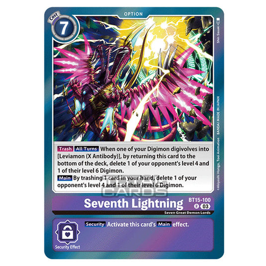 Digimon Card Game - BT15 - Exceed Apocalypse - Seventh Lightning - (Rare) - BT15-100