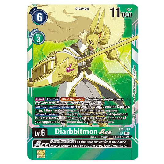 Digimon Card Game - BT15 - Exceed Apocalypse - Diarbbitmon ACE - (Super Rare) - LM-013