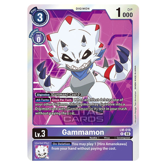 Digimon Card Game - BT15 - Exceed Apocalypse - Gammamon - (Rare) - LM-016
