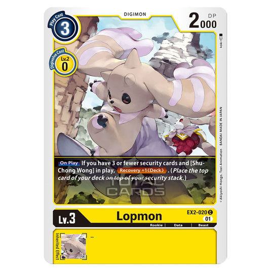 Digimon Card Game - Digital Hazard (EX-02) - Lopmon (Common) - EX2-020