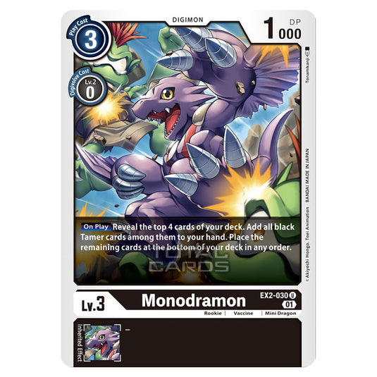 Digimon Card Game - Digital Hazard (EX-02) - Monodramon (Uncommon) - EX2-030