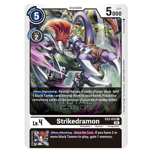 Digimon Card Game - Digital Hazard (EX-02) - Strikedramon (Common) - EX2-032