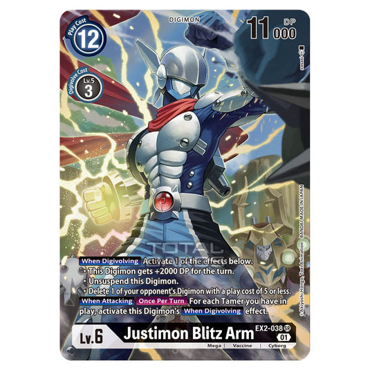 Digimon Card Game - Digital Hazard (EX-02) - Justimon Blitz Arm (Super Rare) - EX2-038A