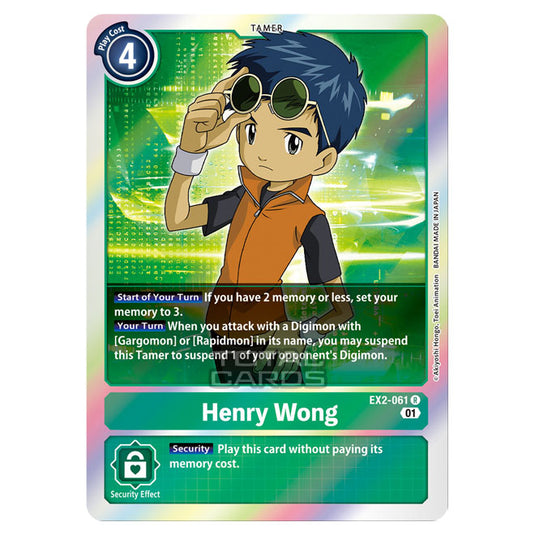 Digimon Card Game - Digital Hazard (EX-02) - Henry Wong (Rare) - EX2-061