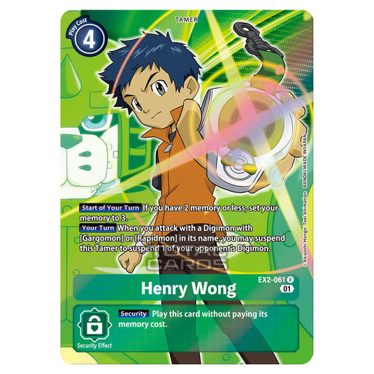 Digimon Card Game - Digital Hazard (EX-02) - Henry Wong (Rare) - EX2-061A