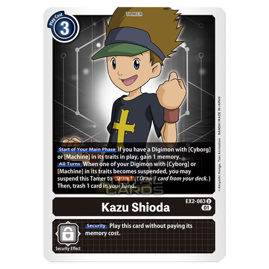 Digimon Card Game - Digital Hazard (EX-02) - Kazu Shioda (Uncommon) - EX2-063