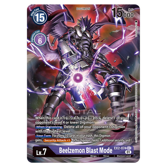 Digimon Card Game - Digital Hazard (EX-02) - Beelzemon Blast Mode (Secret Rare) - EX2-074A
