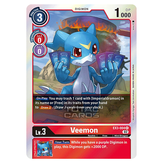 Digimon Card Game - EX-03 - Theme Draconic Roar - Veemon - (Rare) - EX3-004