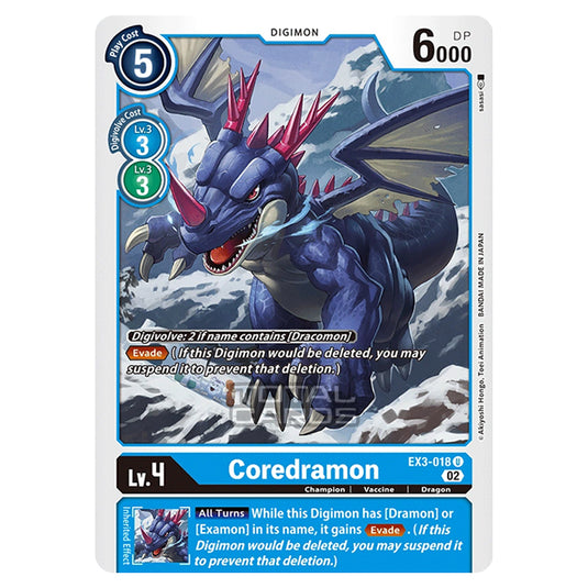 Digimon Card Game - EX-03 - Theme Draconic Roar - Coredramon - (Uncommon) - EX3-018