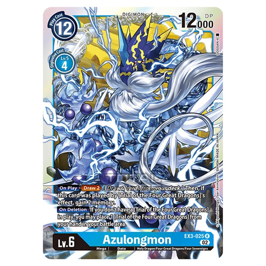 Digimon Card Game - EX-03 - Theme Draconic Roar - Azulongmon - (Rare) - EX3-025