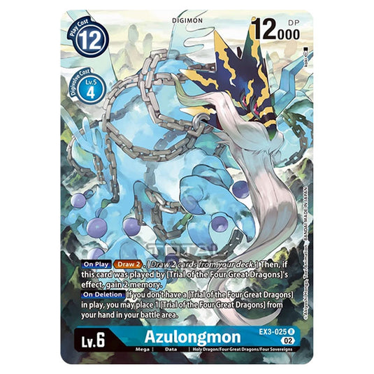 Digimon Card Game - EX-03 - Theme Draconic Roar - Azulongmon - (Alternative Art) - EX3-025A