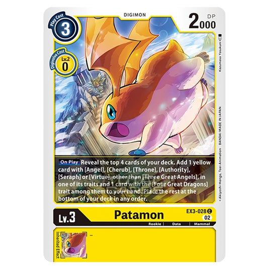 Digimon Card Game - EX-03 - Theme Draconic Roar - Patamon - (Common) - EX3-028