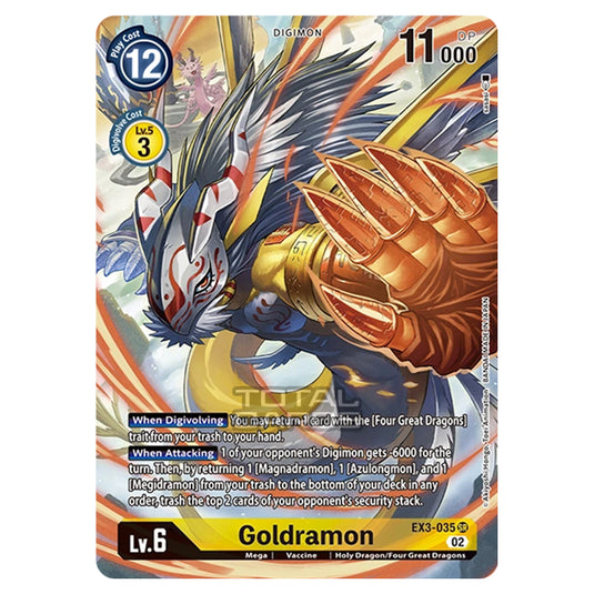 Digimon Card Game - EX-03 - Theme Draconic Roar - Goldramon - (Alternative Art) - EX3-035A