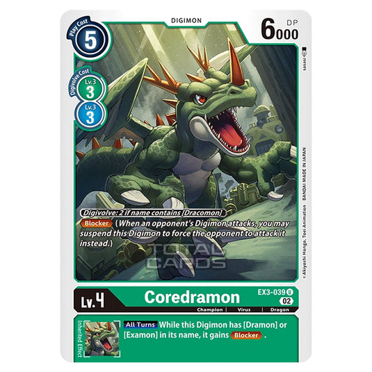 Digimon Card Game - EX-03 - Theme Draconic Roar - Coredramon - (Uncommon) - EX3-039