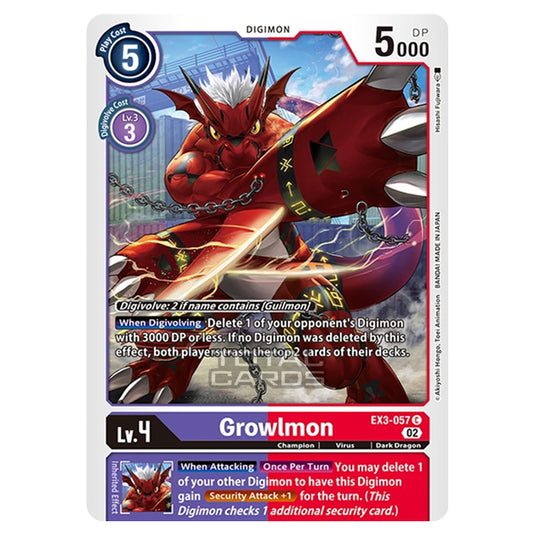 Digimon Card Game - EX-03 - Theme Draconic Roar - Growlmon - (Common) - EX3-057