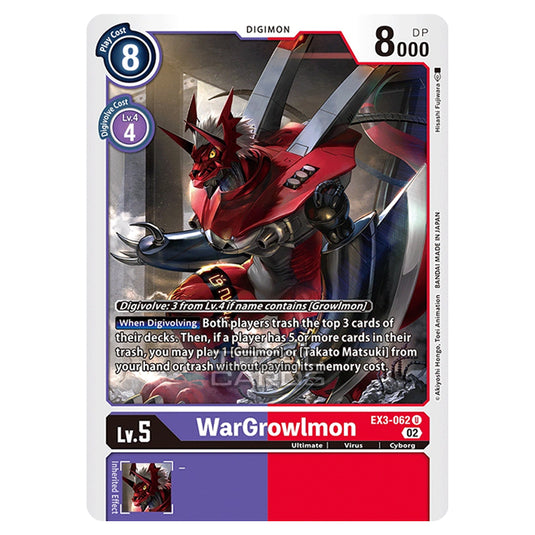 Digimon Card Game - EX-03 - Theme Draconic Roar - WarGrowlmon - (Uncommon) - EX3-062