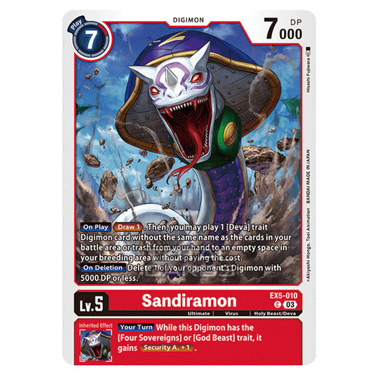 Digimon Card Game - EX05 - Animal Colosseum - Sandiramon - (Common) - EX5-010