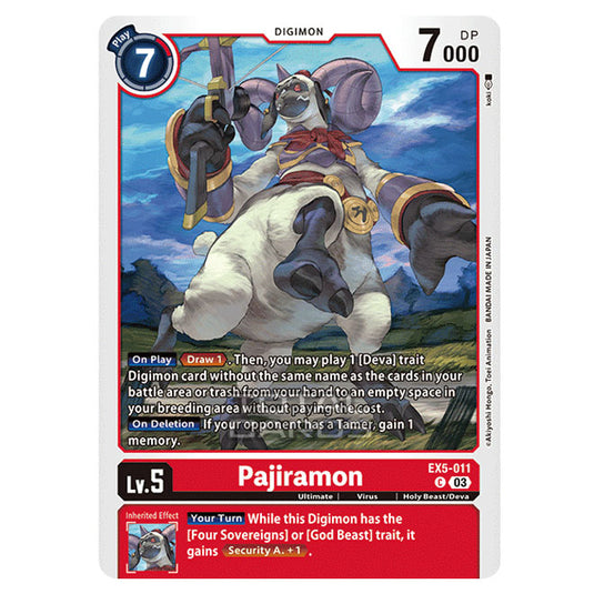 Digimon Card Game - EX05 - Animal Colosseum - Pajiramon - (Common) - EX5-011