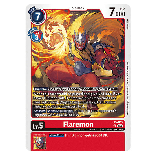 Digimon Card Game - EX05 - Animal Colosseum - Flaremon - (Uncommon) - EX5-012