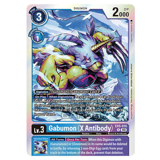 Digimon Card Game - EX05 - Animal Colosseum - Gabumon (X Antibody) - (Rare) - EX5-015
