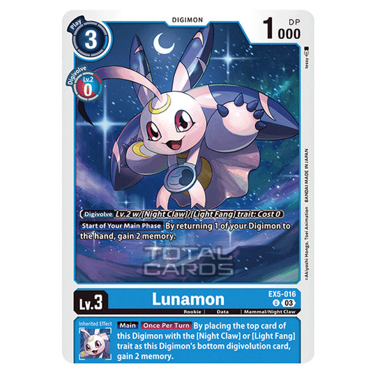 Digimon Card Game - EX05 - Animal Colosseum - Lunamon - (Uncommon) - EX5-016